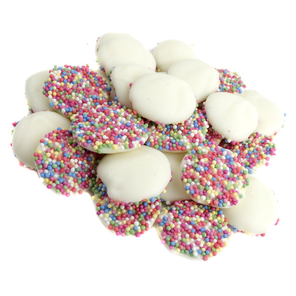 image of white chocolate rainbow nonpareils bulk chocolates candy baking