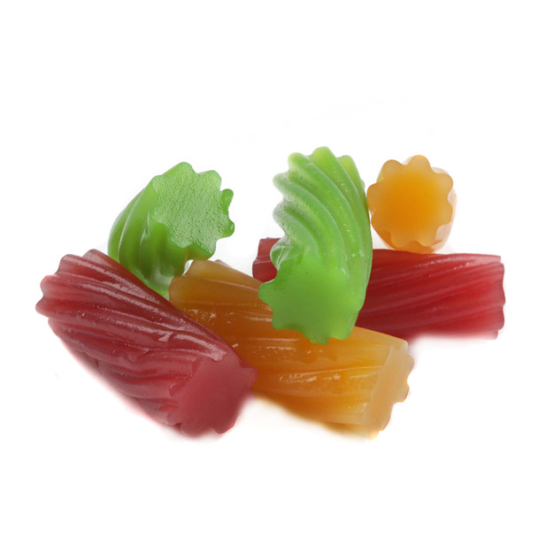 Darrell Lea Australian Style All Natural Mixed Flavor Licorice, soft chewy fruity pieces, approx 60 per pound.
