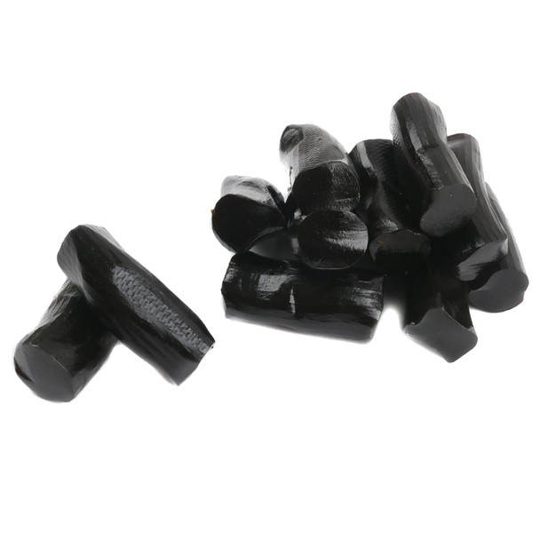 Finnska Salty Soft Black Licorice, deep black Finnish candy pieces, chewy and salty. Gerrit Verburg brand.
