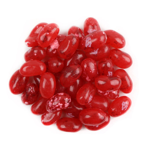 Jelly Belly Pomegranate Jelly Beans, vibrant pink, sweet fruity flavor, made with real juice. Approx 400 per pound.