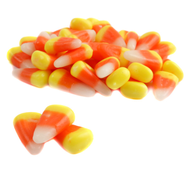 Jelly Belly Candy Corn, vibrant orange, yellow, white. Classic Halloween vanilla mellocreme candy, approx 415 pcs/lb.