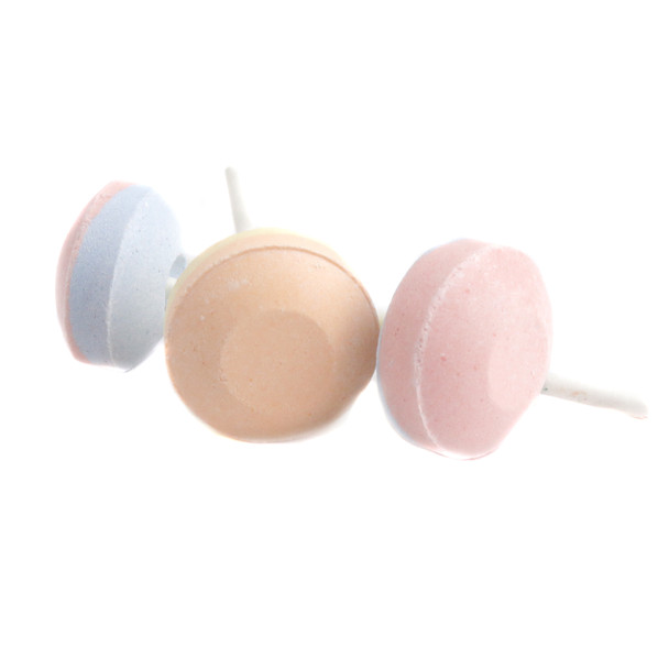 Unwrapped Smarties lollipops, pastel colors, 50 fruity vegan lollies per pound.