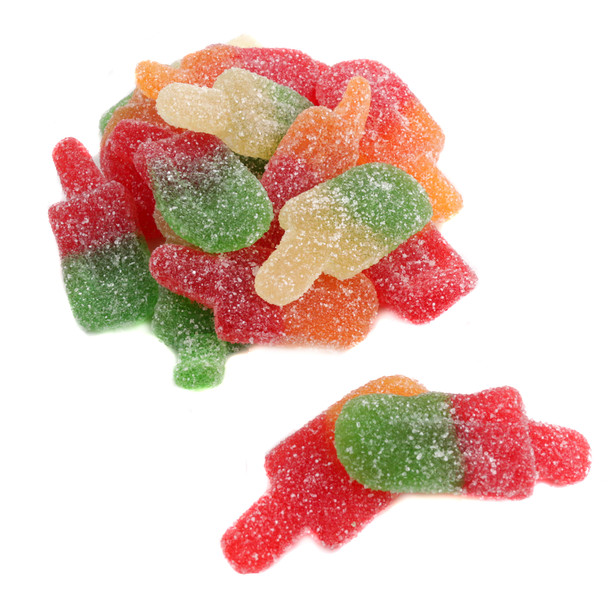 Gummy Popsicles, vibrant rainbow colors, grape, orange, cherry, lemon, lime. Approx 90 pieces per pound.