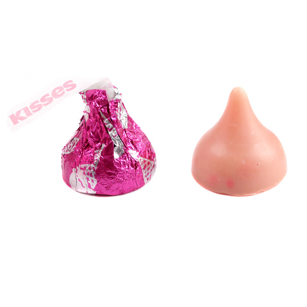 image of hershey kisses strawberry ice cream cone pink candy