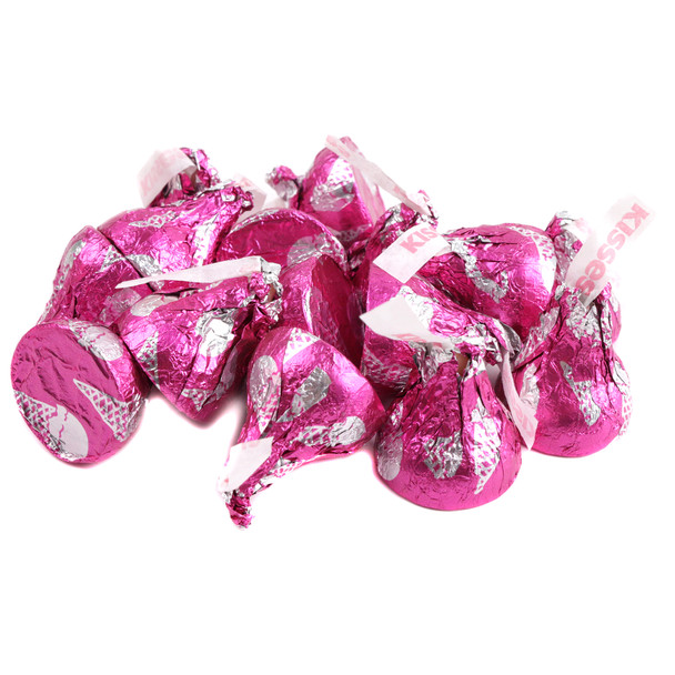 image of hershey kisses strawberry ice cream cone pink candy