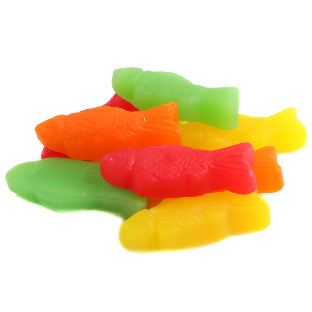 image of assorted gummy fish candy