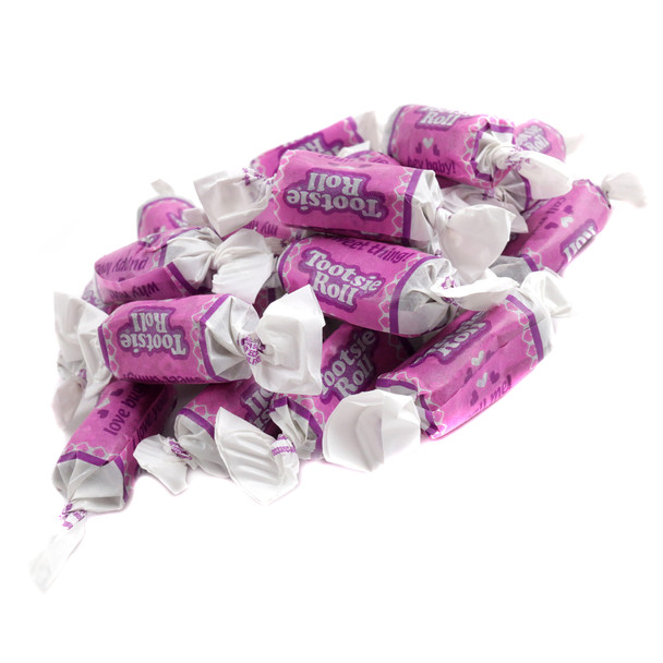 image of valentine tootsie rolls midgees bulk wrapped candy