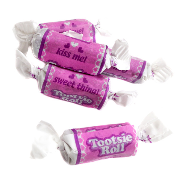 image of valentine tootsie rolls midgees bulk wrapped candy