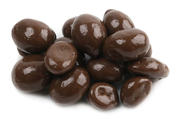 Milk Chocolate Covered Peanuts, No Sugar Added. Irregularly shaped, rich brown, crunchy, sweet and salty.