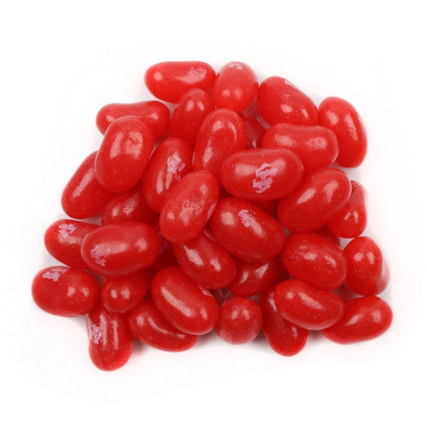 Hot, spicy, red Jelly Belly Cinnamon jelly beans, approximately 400 per pound. USA made sweet candy.