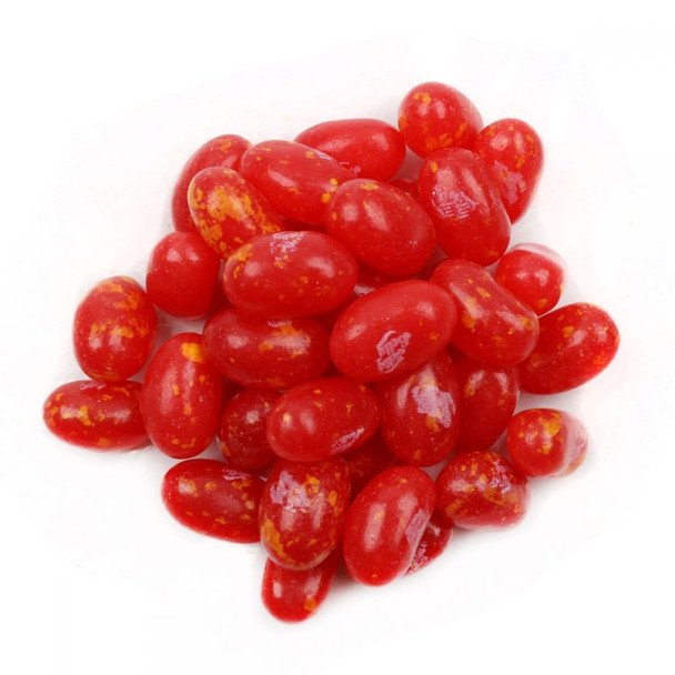 Bright red Jelly Belly Sizzling Cinnamon jelly beans, 1 pound bag, approximately 400 spicy beans.