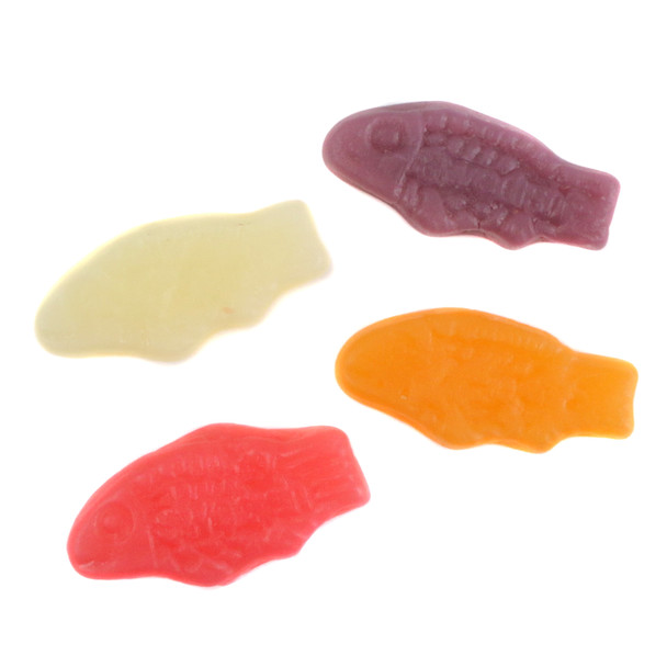 Vibrant Swedish Fish Tropical gummy candy, 170 pieces, tropical island, pina colada, passion fruit, beachy punch flavors.