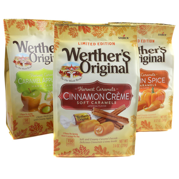 Werthers Limited Edition Harvest Caramels 3 Pack Seasonal Fall Flavors