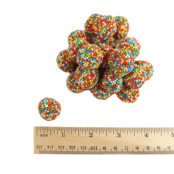Nonpareil Gumdrops, Clever Candy Confetti Drops, soft chewy rainbow gummy candy with crispy nonpareils.
