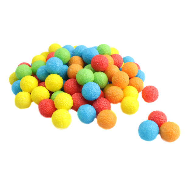 Mini Neon Jawbreakers, bright multi-colored, bumpy, sweet and tart, 5 fruity flavors, approx 460 per pound.