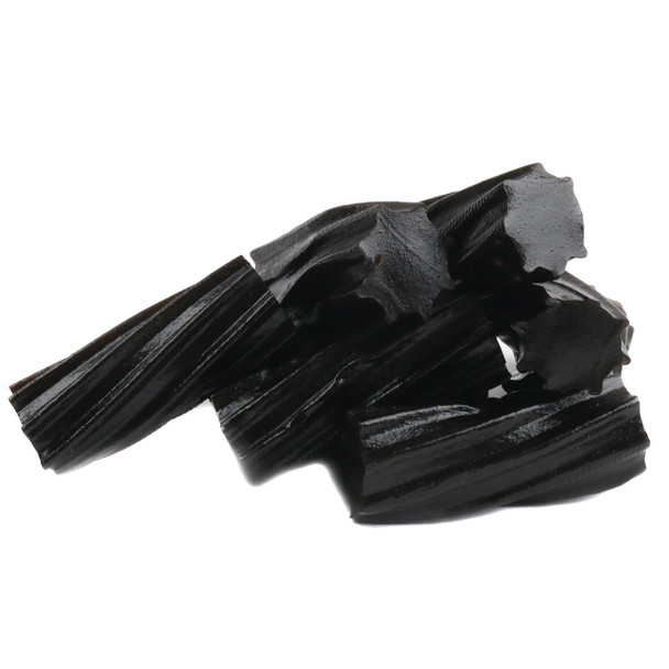 Wiley Wallaby black licorice candy, soft, chewy Australian style. Approx. 48 two-inch pieces per pound.