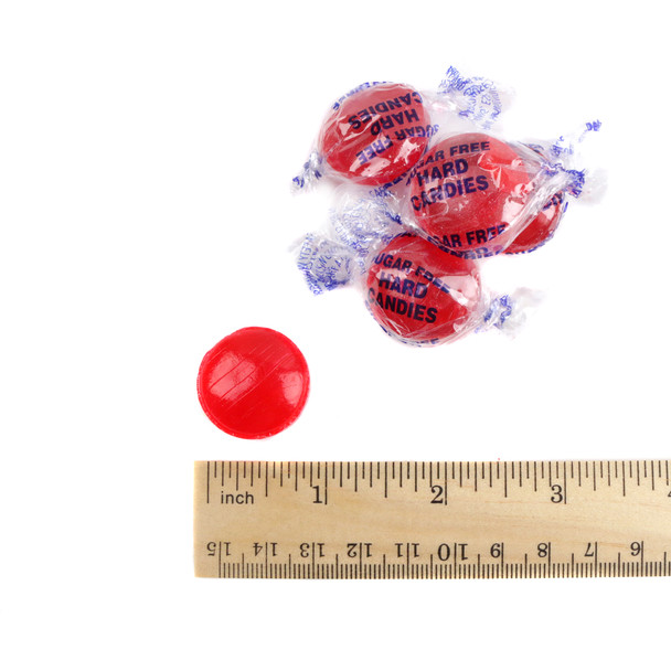 Arcor Sugar Free Cinnamon Hard Candy, vibrant red, approximately 75 pieces, bulk.