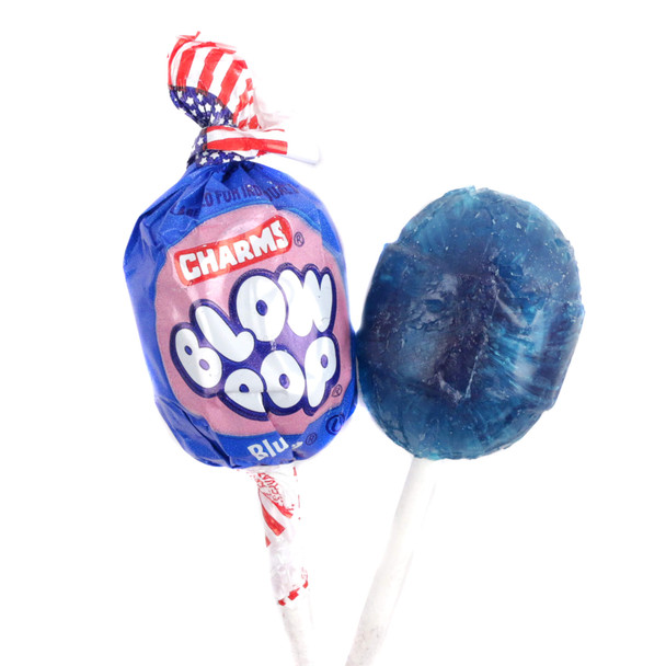 Blow Pops red and blue flag lollipops, wrapped in stars and stripes, great for patriotic 4th of July celebrations.