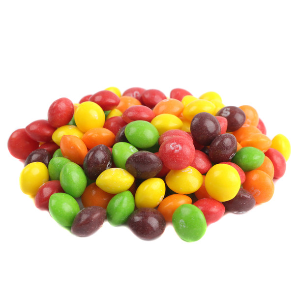 Skittles Littles, mini chewy candy, tiny rainbow pieces, Strawberry, Orange, Grape, Lemon, Lime flavors.