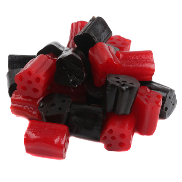 Kennys Candy, Red and Black Licorice Honeycomb Bites. Classic, bite-sized, old-fashioned candy pieces.