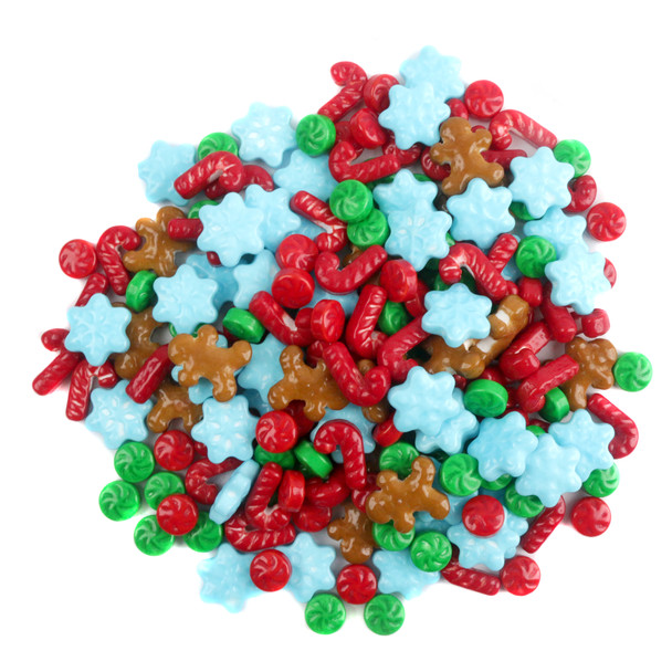 image of gingerbread snowflakes and candy cane mini christmas candy image of gingerbread snowflakes and candy cane mini christmas candy