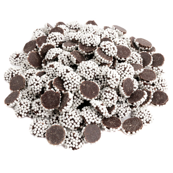 image of mini dark chocolate nonpareils bulk chocolates unwrapped candy