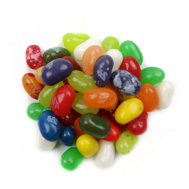 Jelly Belly Fruit Bowl Mix Jelly Beans, 400 vibrant, fruit-flavored per pound. Assorted red, blue, green, yellow beans.
