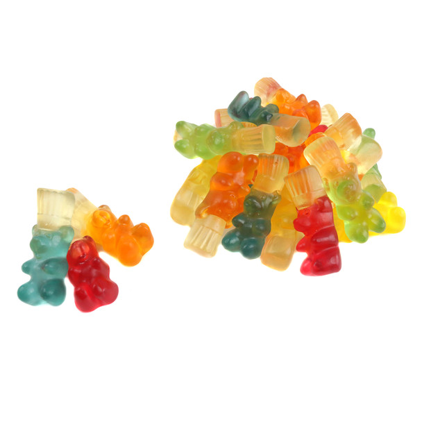 Herberts Best Gummy Bears, colorful fruity bears with vanilla chef hats, multiple dessert flavors, approx 90 per pound.