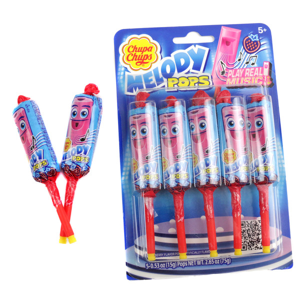 image of chupa chups melody pop strawberry pack bulk wrapped lollipops