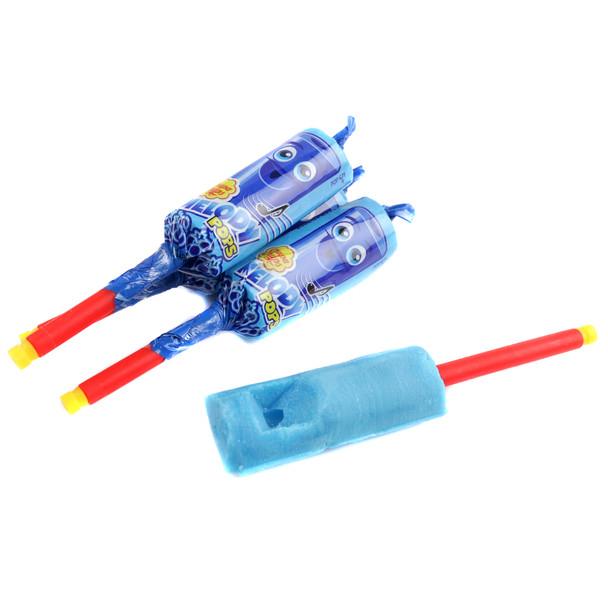 Chupa Chups Melody Pop Blue Raspberry 6-pack. 30 individually wrapped, blue musical lollipops in blister packs.