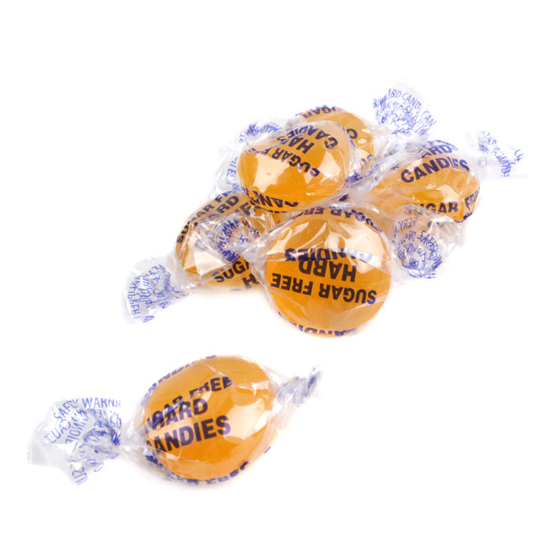Arcor Sugar Free Butterscotch Hard Candy, individually wrapped, golden amber, approx 75 candies per pound