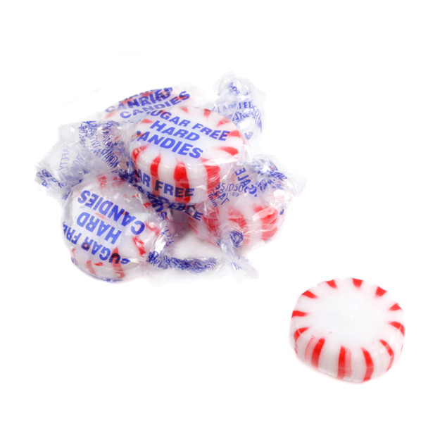 Arcor Sugar Free Peppermint Hard Candy, red, 75 individually wrapped pieces, for diabetics, low-carb.