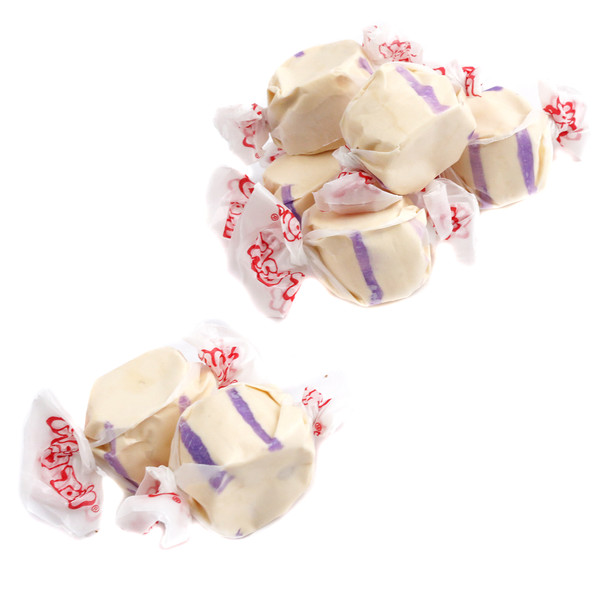 Purple and golden honey lavender salt water taffy, Taffy Town, approximately 65 pieces per pound.