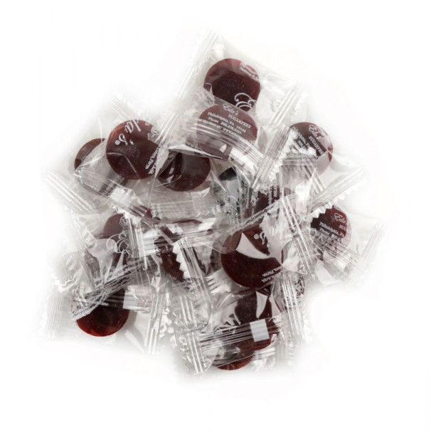Eda's Cherry Sugar Free hard candies, vibrant red, 80 count per pound, individually wrapped.