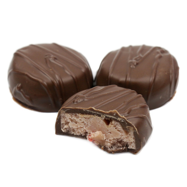 Ashers Milk Chocolate Cherry Cordial Creams, brown chocolate, creamy red cherry filling, approx 25 pieces.