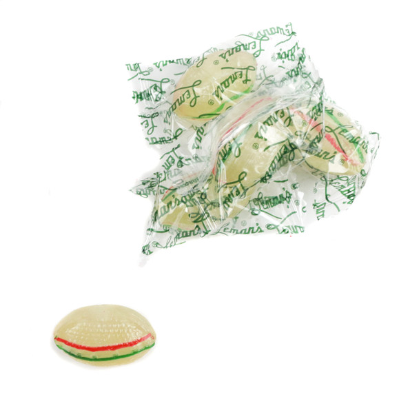 Lemans Football Mints Hard Candy, individually wrapped white peppermint church mints, 73 pieces per pound.