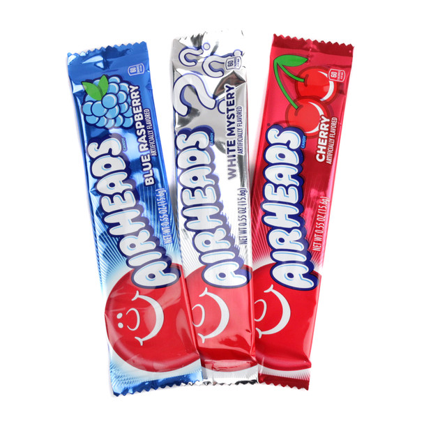 Airhead Patriotic Mix 36 piece. Red Cherry, White Mystery, Blue Raspberry taffy candy. Individually wrapped.