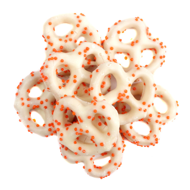 image of fall yogurt pretzels with nonpareils halloween candy