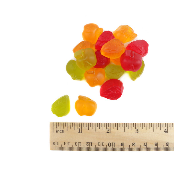 Albanese Apple Orchard Gummies, red, green, apple-shaped chewy candy, approx. 128 pieces per pound, perfect for fall.