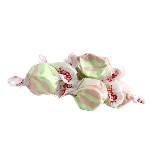 Salt Water Taffy Dirty Soda, 65 pieces per pound. Brown cola, white coconut, green lime taffy candy.