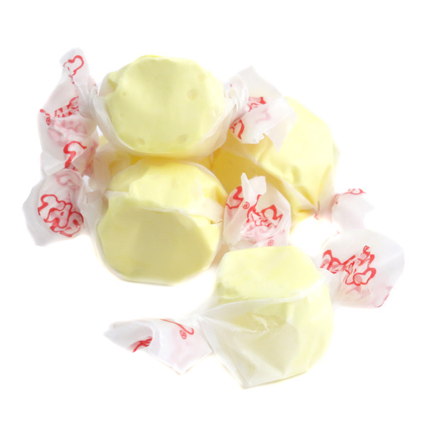 Taffy Town Salt Water Taffy Butter, creamy yellow, approximately 65 sweet and salty pieces per pound.