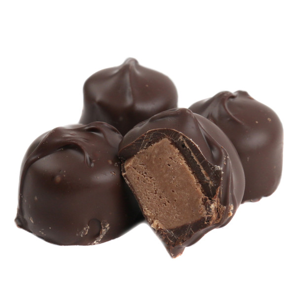 Asher's Dark Chocolate Butter Creams, 31 rich dark brown pieces, luscious chocolate buttercream filling.