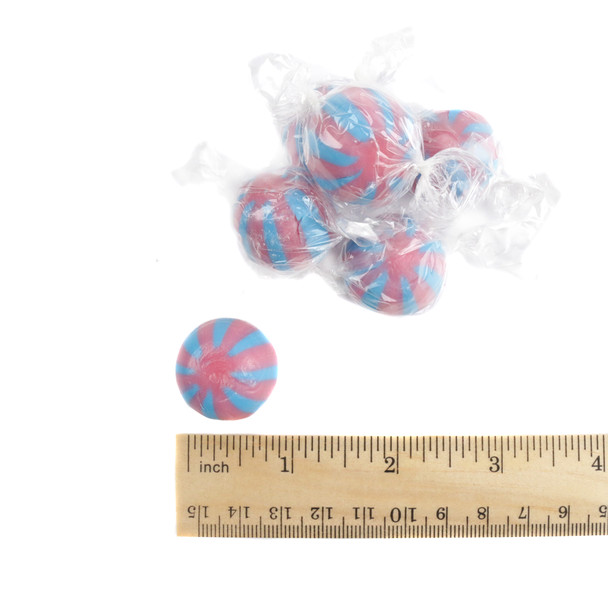 Jumbo pink and blue cotton candy hard candy balls, individually wrapped, approx. 45 pieces per pound.