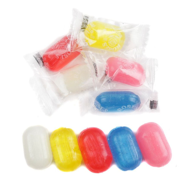 Assorted Zero Sugar FlavorDrops hard candies. Colorful collection of cherry, blue raspberry, orange, green apple, grape.