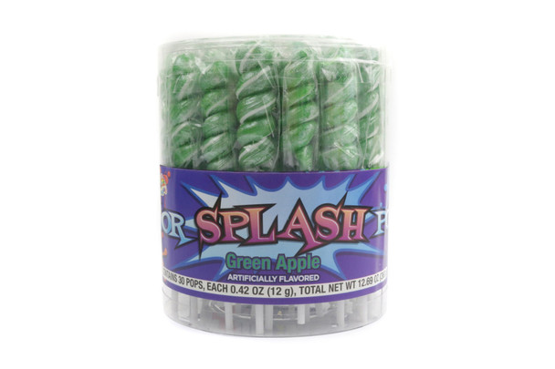 Green  Twist Lollipops Green Apple 30 Piece 6 Count
