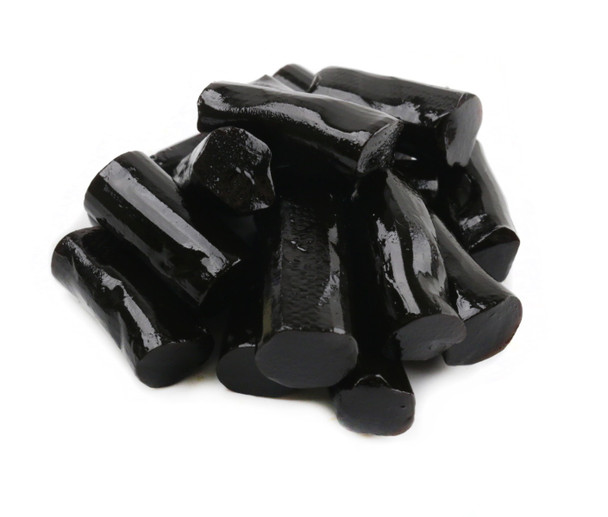 8.8 LB bulk Finnska Soft Black Licorice bites, shiny black, sweet Finnish candy.