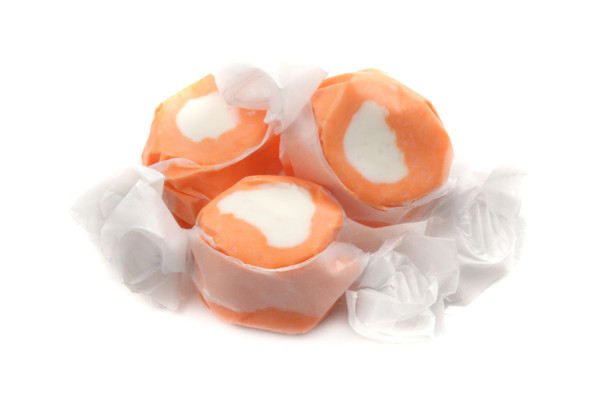 3lb Orange and Creme Salt Water Taffy, approx 180 swirled orange and creme pieces, like delicious creamsicles.