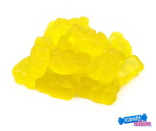 Vibrant yellow mango gummy bears, 5lb. Delicious Albanese tropical candy, great for buffets and party treats.
