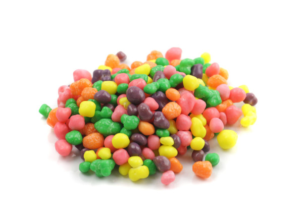 30lb bulk rainbow Nerds candy, loose and unpackaged. Vibrantly colorful neon crunchy candy perfect for buffets.