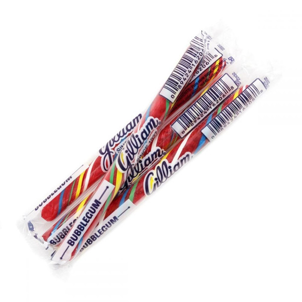 80 individually wrapped colorful Gilliam old fashioned bubble gum hard candy sticks, 5-inch.